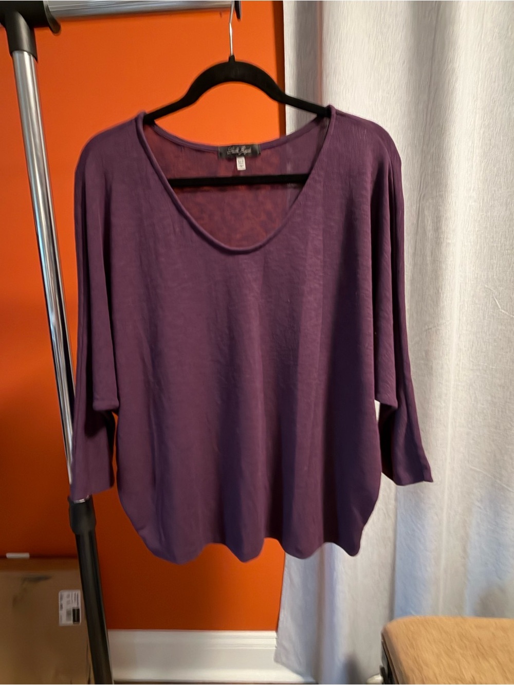Laila Jayde Relaxed Scoop Neck Sweater in Plum